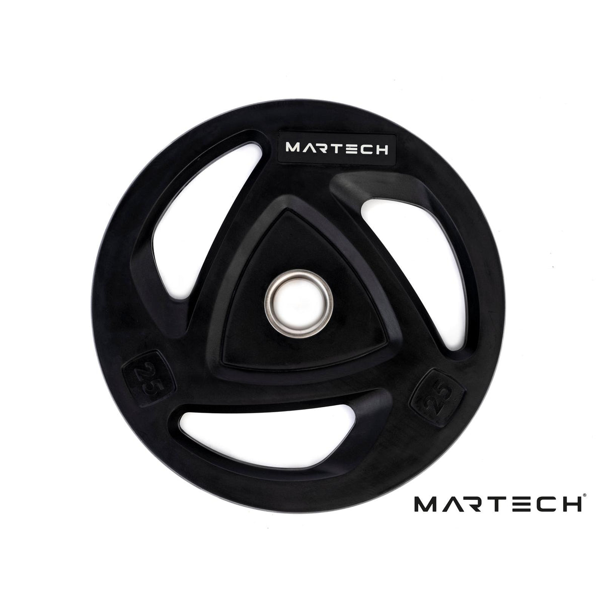 Disques tri-grip 107,5KG + barre Martech PRO 220CM chromée