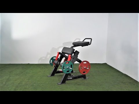 Steelflex PLSLC-BR plate loaded standing leg curl in beeld