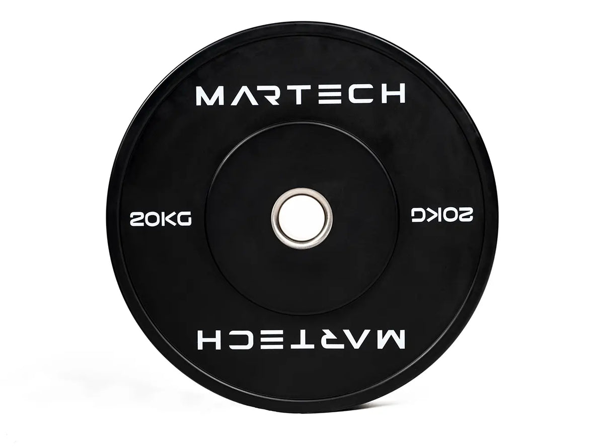 107,5KG bumper plates + Martech PRO Bar 220CM - beeld 3