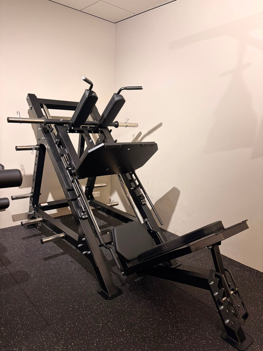 Martech leg press en hack squat, zijaanzicht
