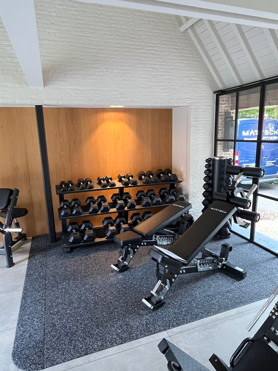 Martech Hex halterset 5-40KG + 3-laags rack