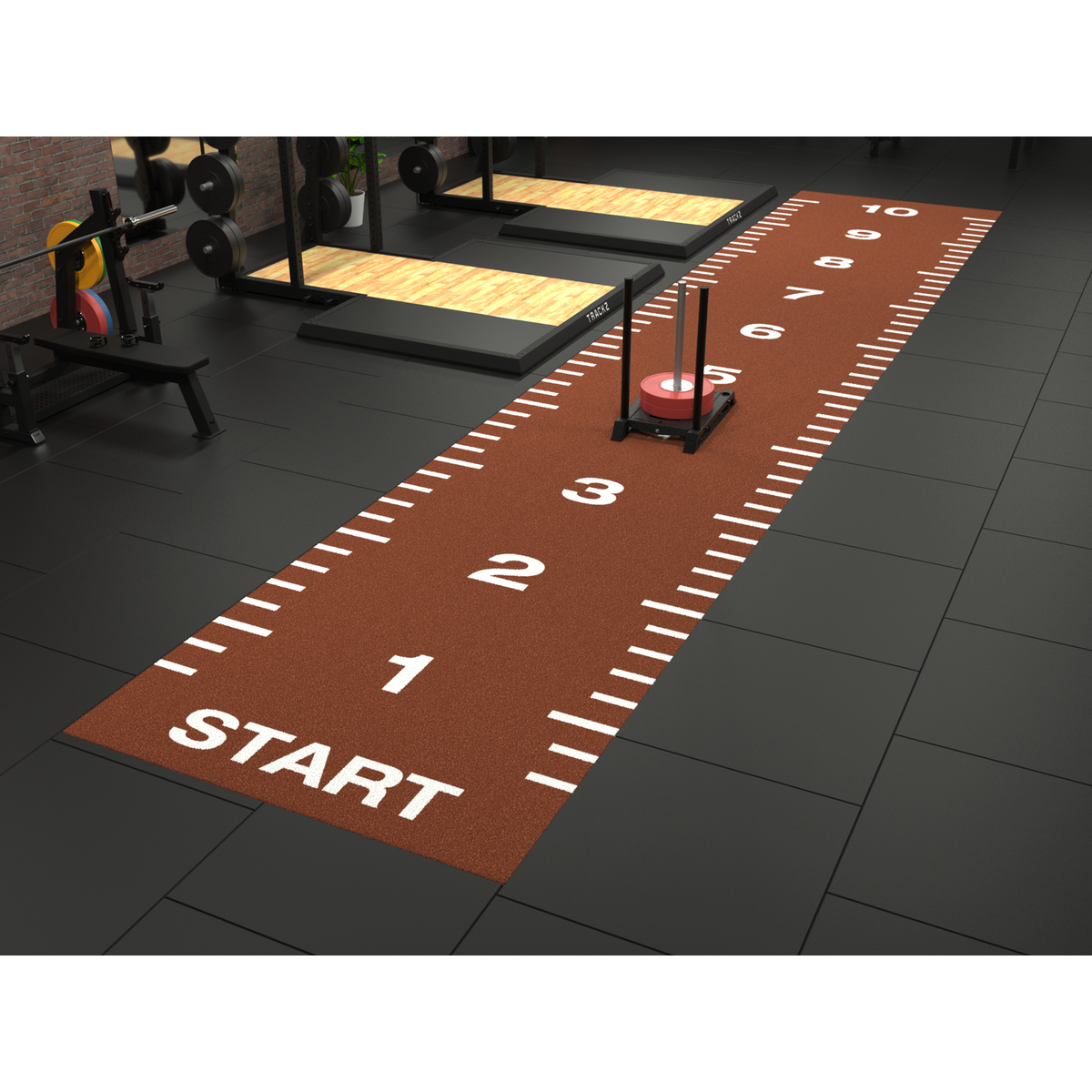 Piste de sprint Essential 10m x 2M - Rouge