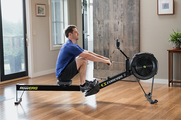 Concept 2 RowErg tijdens het roeien