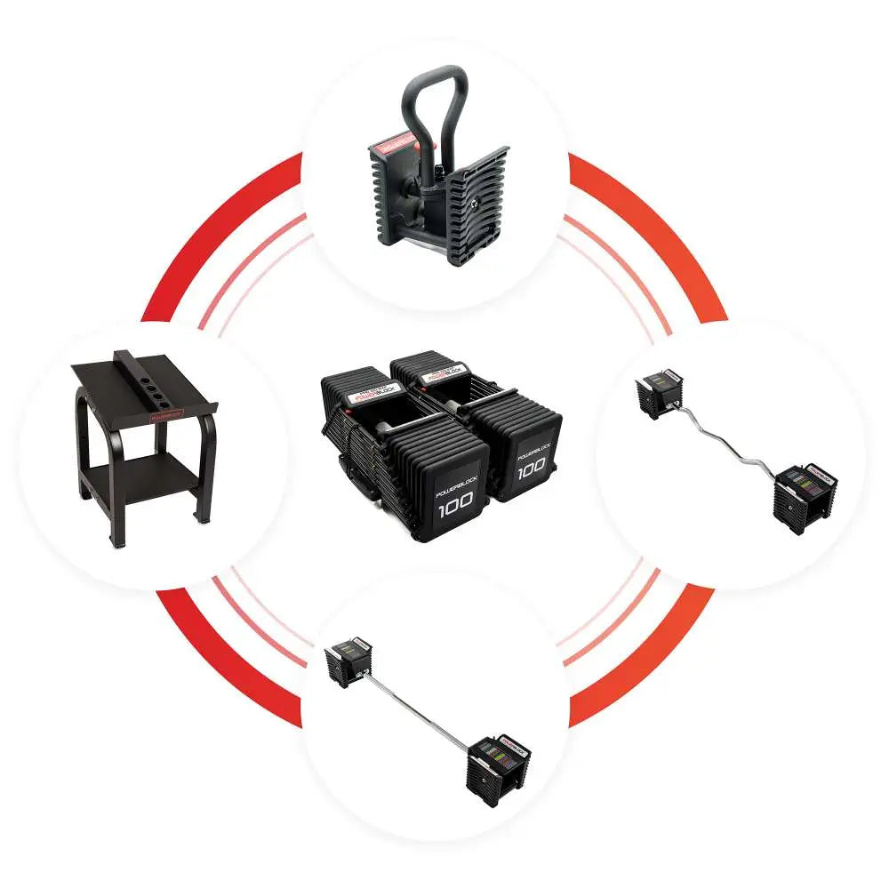 PowerBlock Pro 100 EXP Knurled Stage 1 Set ( 2 - 18KG) - beeld 6