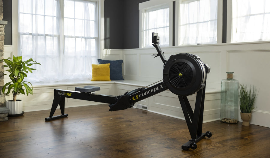 Concept 2 RowErg in een woonkamer opgesteld