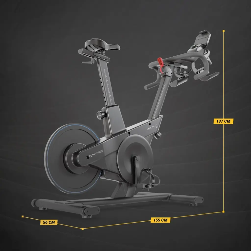 afmetingen-infographic-van-de-flow-fitness-perform-s2i-indoor-cycle-met-breedte-lengte-en-hoogte-in-centimeters.webp
