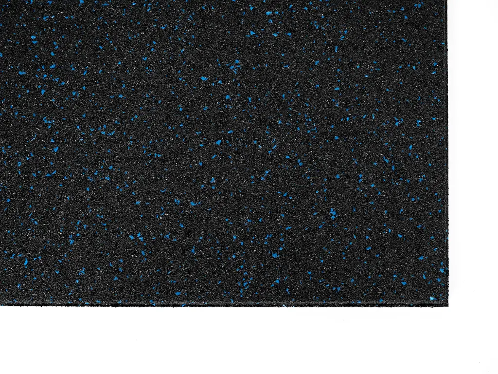 Sportvloer tegel 100 x 100 2cm dik + 5% blauwe kleurspikkel RAL 3016 