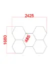 Hexagon Led Gym verlichting - 5 elementen - Honinggraat 