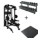 Martech M8 2IN1 Twinratio bundle - 107,5KG plates - Bench & Barbell + 5-30KG halterset 