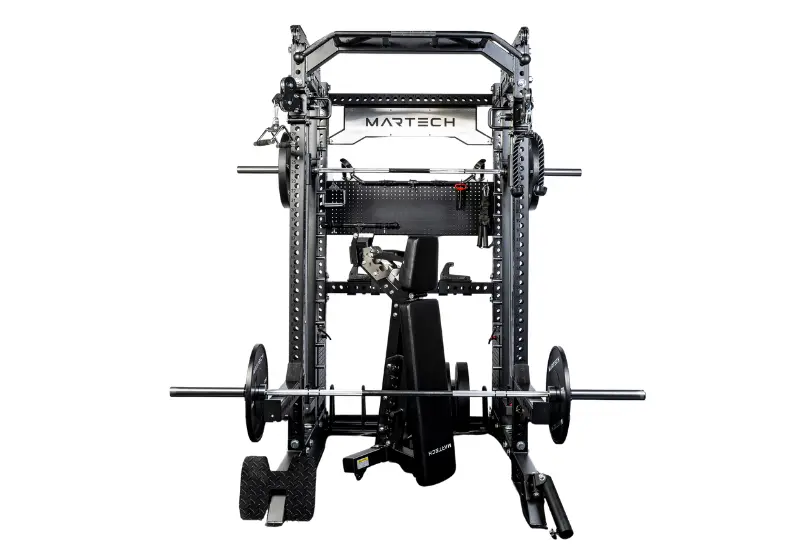 Martech M8 3IN1 Bundle - Barbell set - Bench - Rack (Counter balanced, 2:1, Zonder halterset)