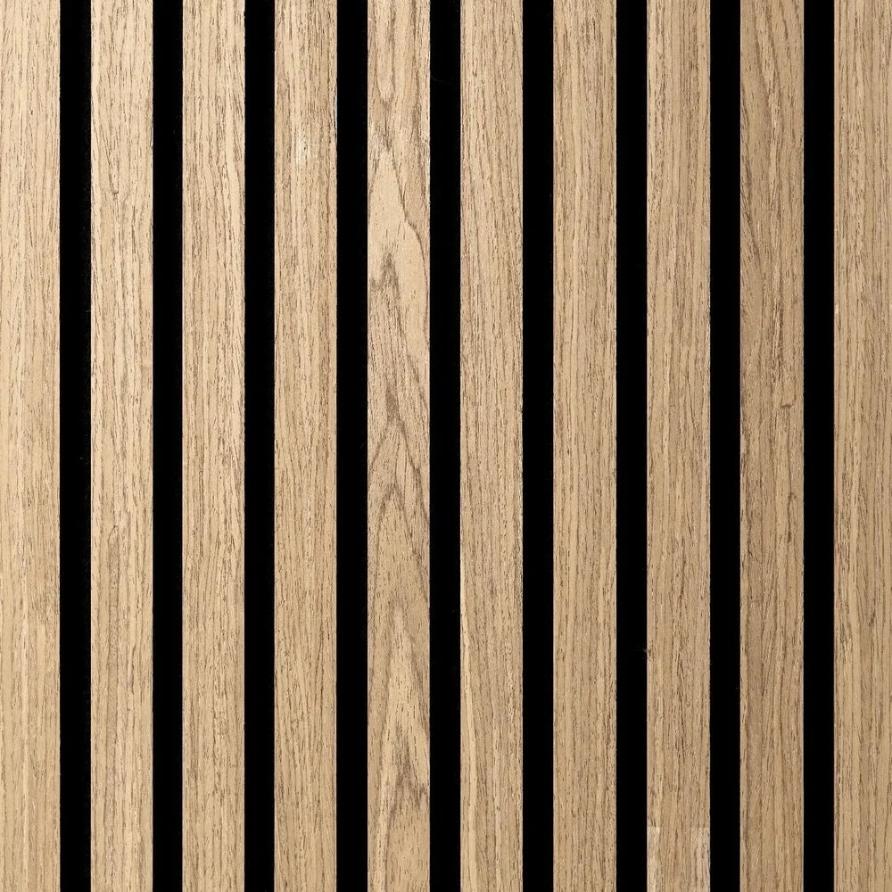 Akoestisch wandpaneel met latten 260x60cm - Lichte eik