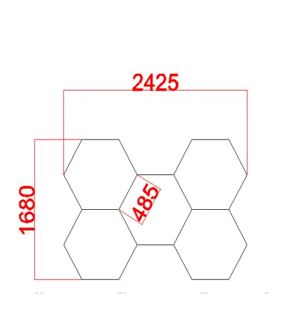 Hexagon Led Gym verlichting - 5 elementen - Honinggraat 