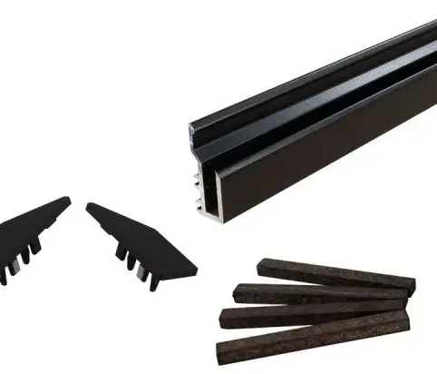 Spiegel montageprofielen - Zwart