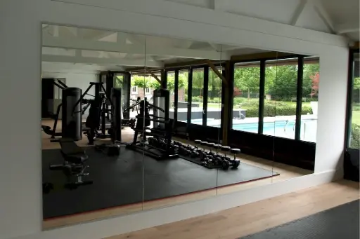 Spiegel Sportschool gym 6mm dik verzilverd blank - Op maat 