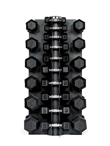 Haltères hexagonaux 1-25KG + tour