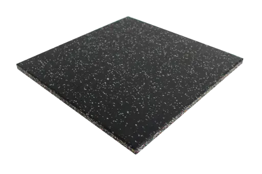 Sportvloer Pure black + Grijze spikkel Easy clean tegel - 100 x 100 x 2cm 